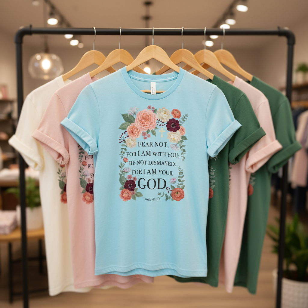 Fear Not Floral Scripture T-Shirt_boutique_rack