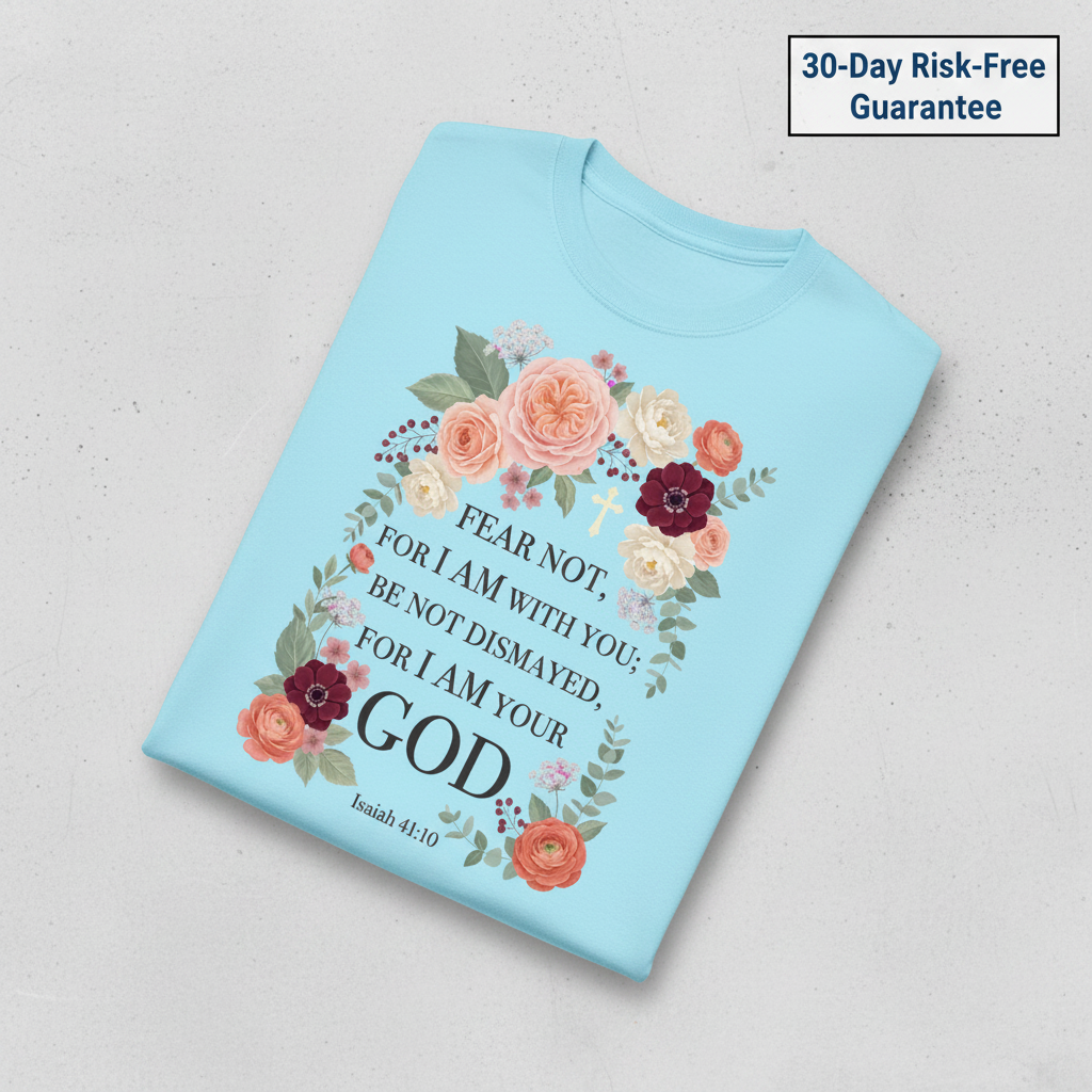 Fear Not Floral Scripture T-Shirt_fold_tilt