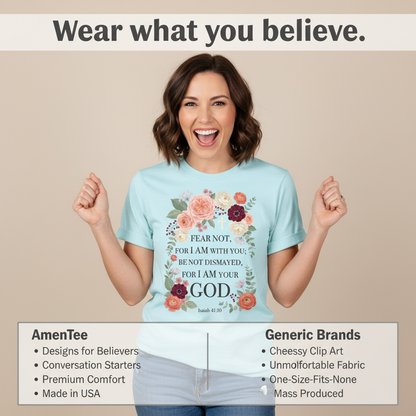 Fear Not Floral Scripture T-Shirt_product_table