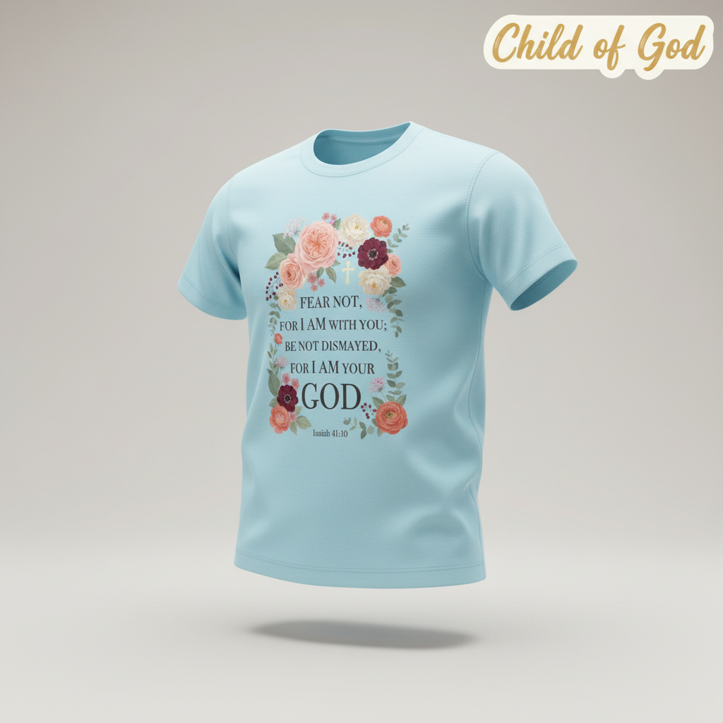 Fear Not Floral Scripture T-Shirt_3d_float