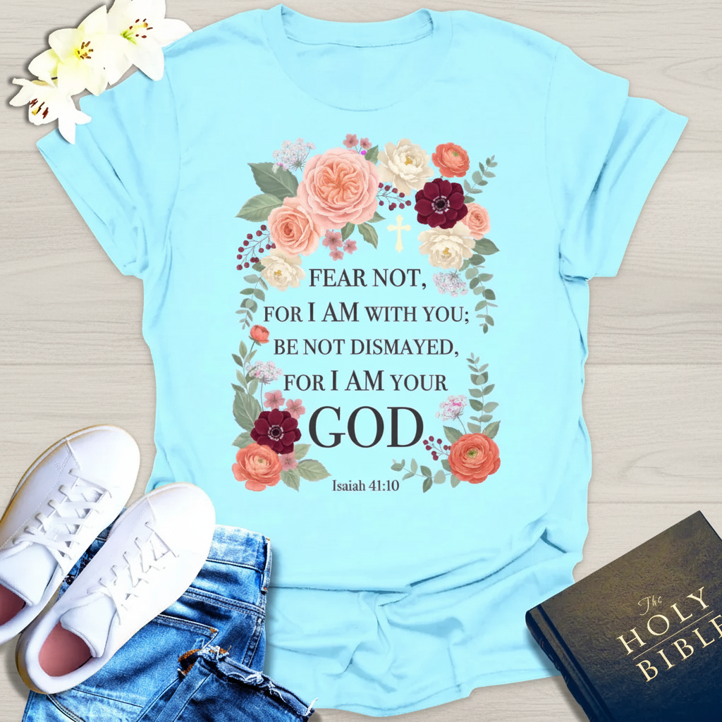 Fear Not Floral Scripture T-Shirt_triple_model