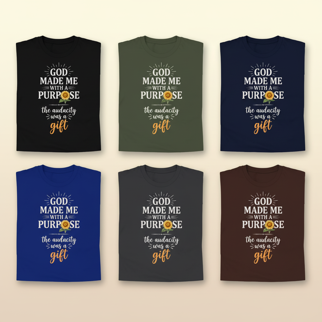 Purpose and Audacity T-Shirt_6color_grid