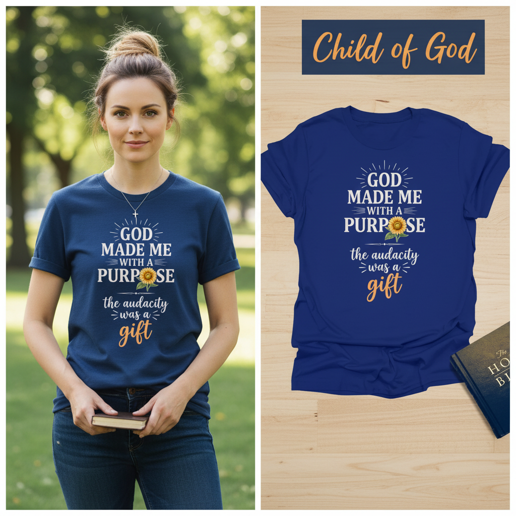 Purpose and Audacity T-Shirt_model_flat