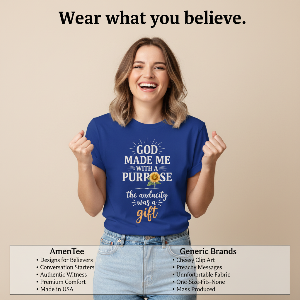 Purpose and Audacity T-Shirt_product_table