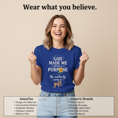 Purpose and Audacity T-Shirt_product_table