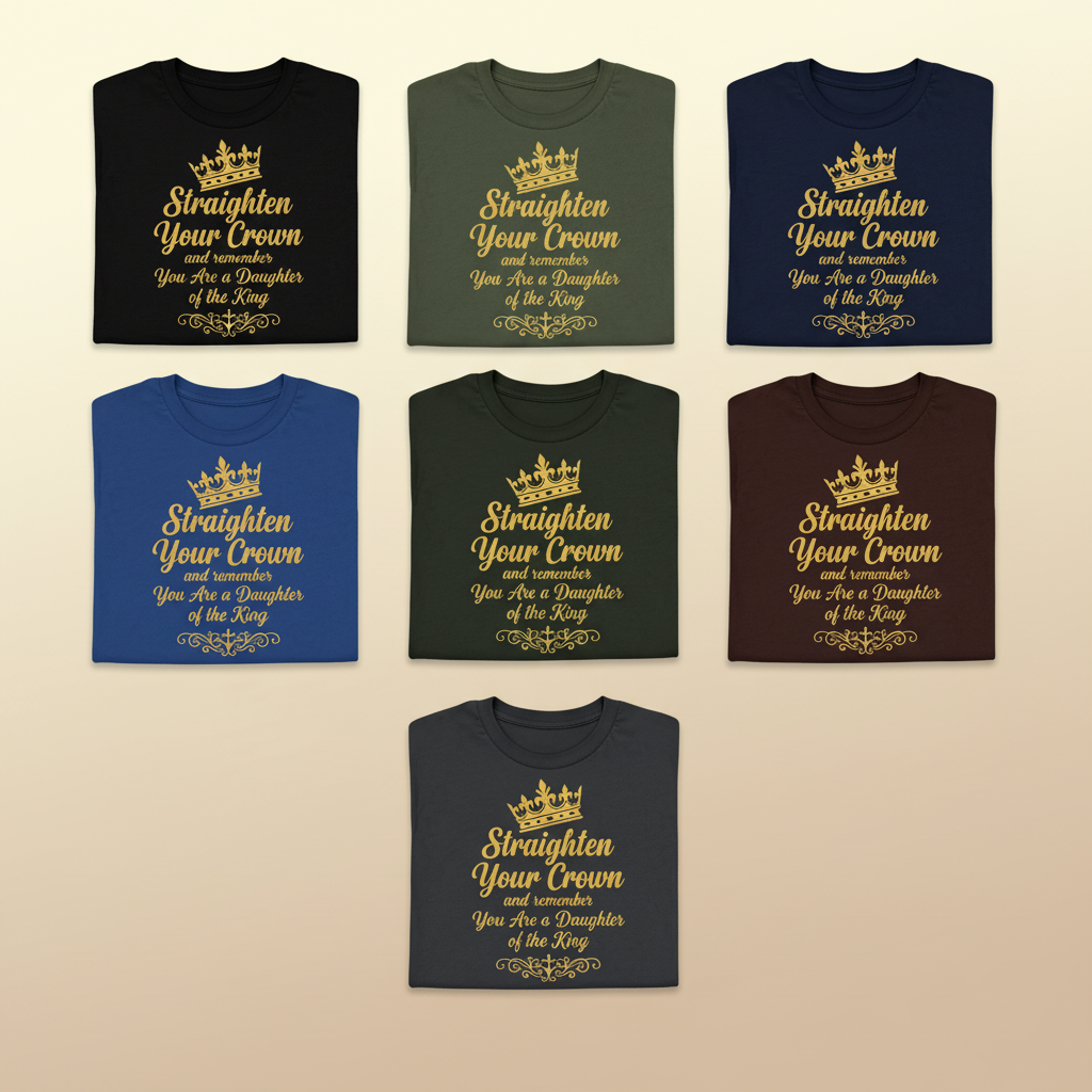 Daughter of the King Crown T-Shirt_6color_grid