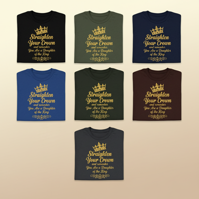 Daughter of the King Crown T-Shirt_6color_grid