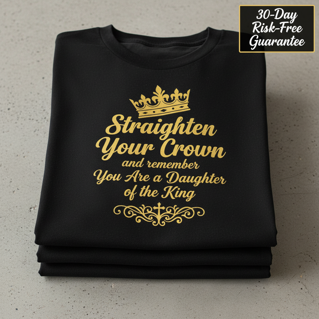 Daughter of the King Crown T-Shirt_stacked_flatlay
