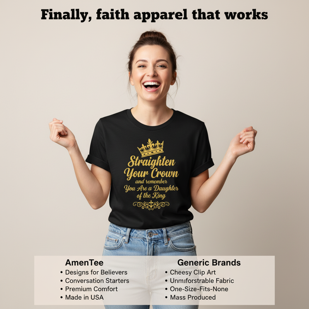 Daughter of the King Crown T-Shirt_product_table