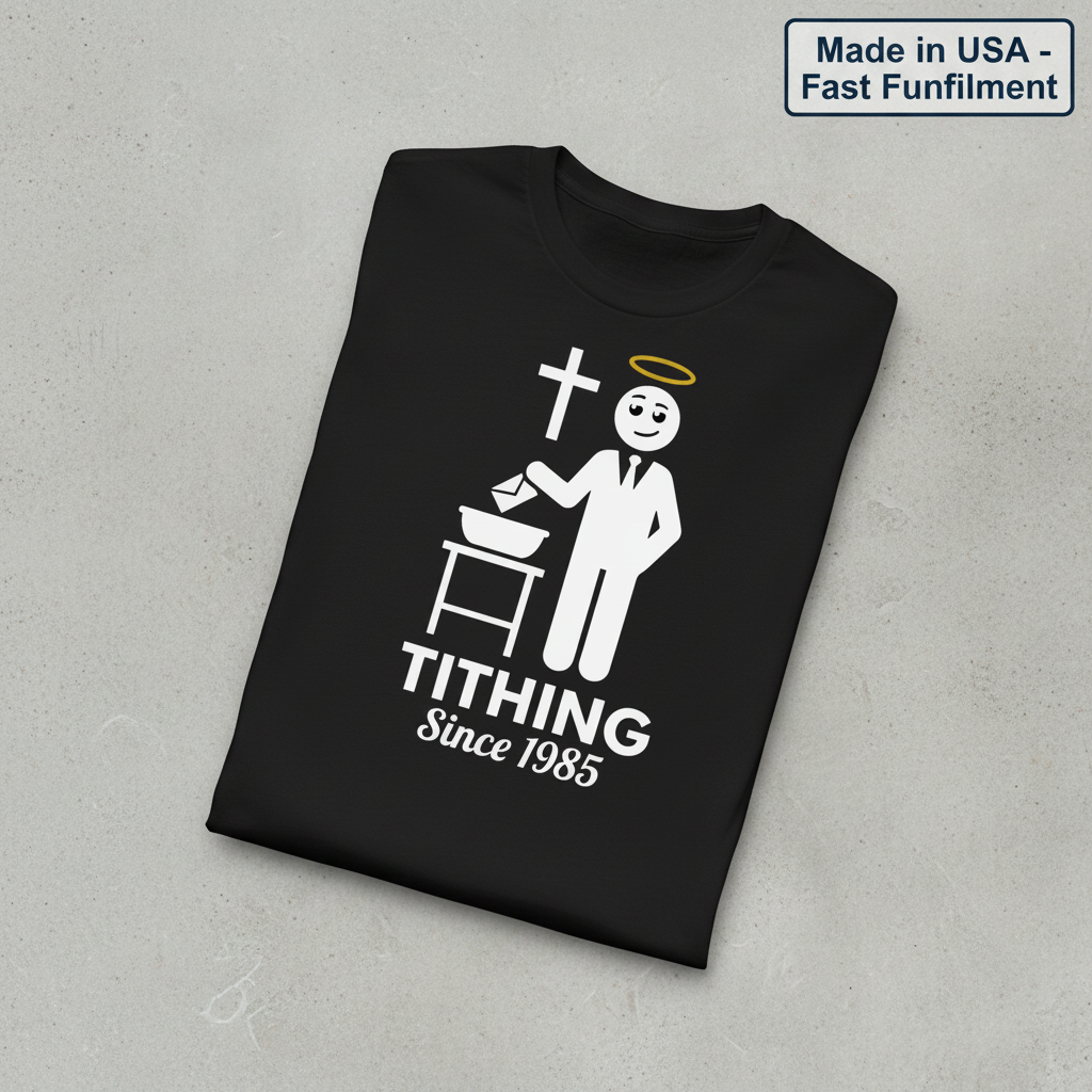 Tithing Since 1985 T-Shirt_fold_tilt