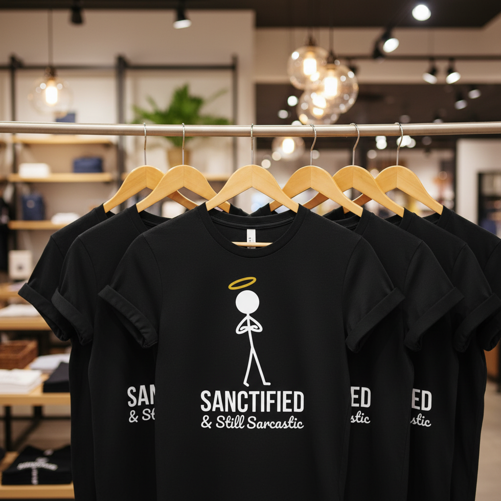 Sanctified & Sarcastic T-Shirt_boutique_rack
