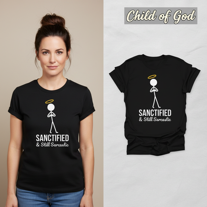 Sanctified & Sarcastic T-Shirt_model_flat