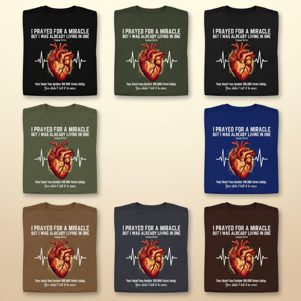 Grateful Heartbeat Reminder T-Shirt_6color_grid