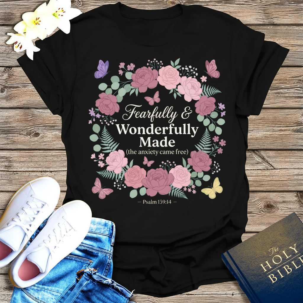 Fearfully & Wonderfully Made T-Shirt_triple_model