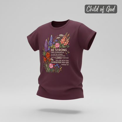 Floral Courage Scripture T-Shirt_3d_float