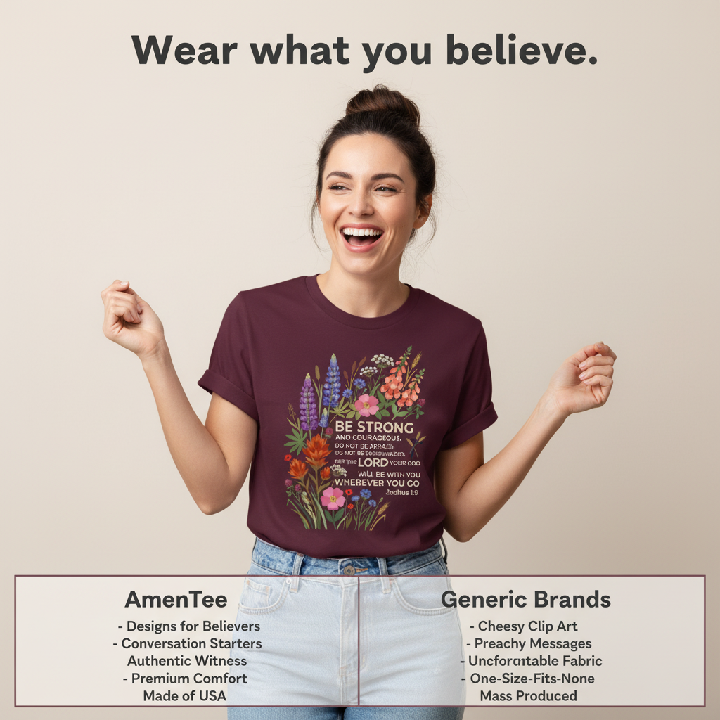 Floral Courage Scripture T-Shirt_product_table