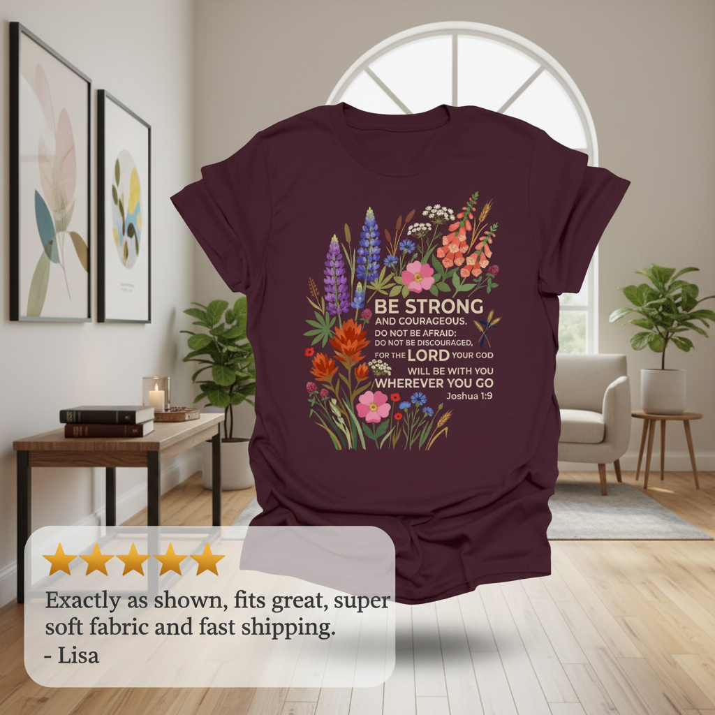 Floral Courage Scripture T-Shirt_review_5star