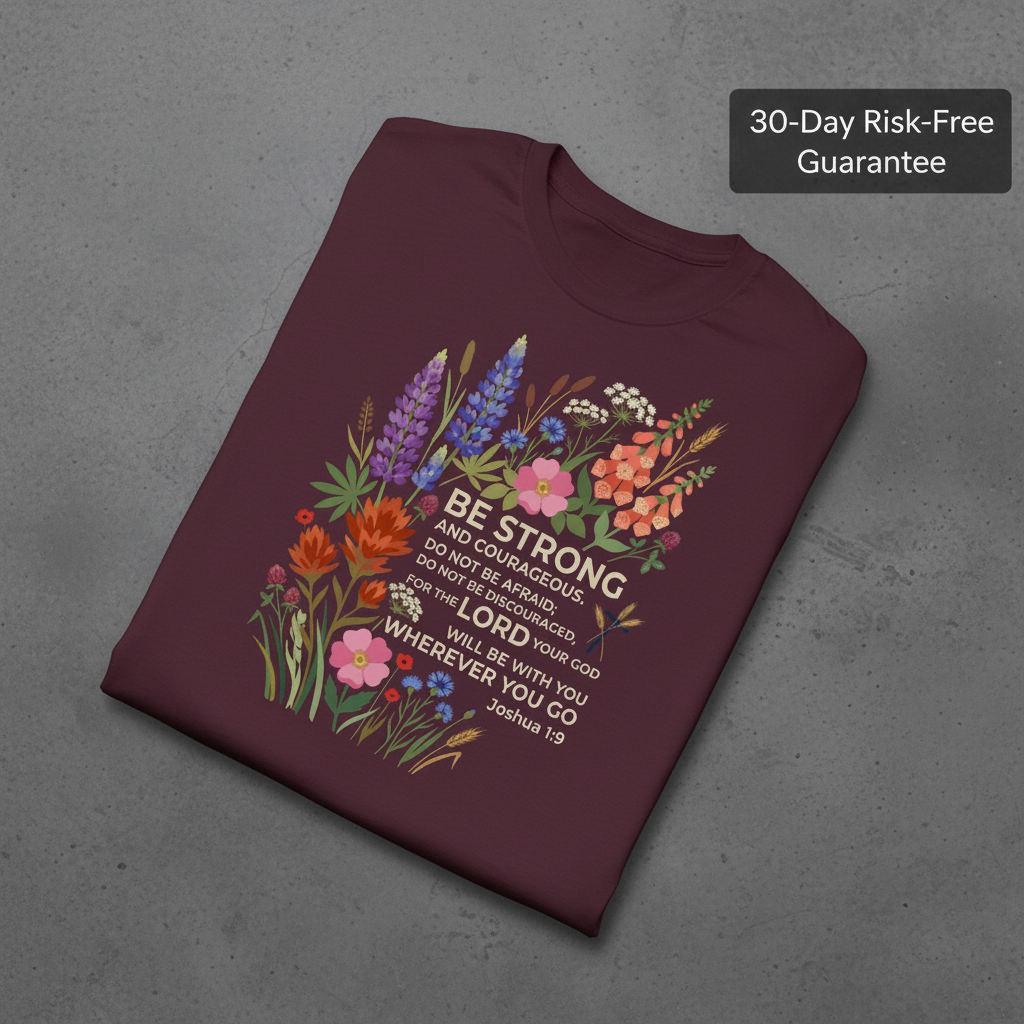 Floral Courage Scripture T-Shirt_fold_tilt