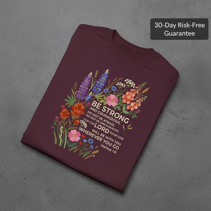 Floral Courage Scripture T-Shirt_fold_tilt