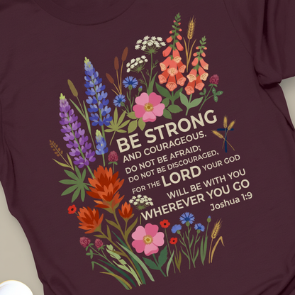 Floral Courage Scripture T-Shirt_extreme_za