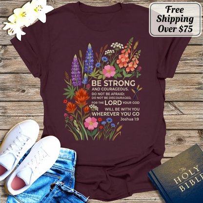 Floral Courage Scripture T-Shirt_clean