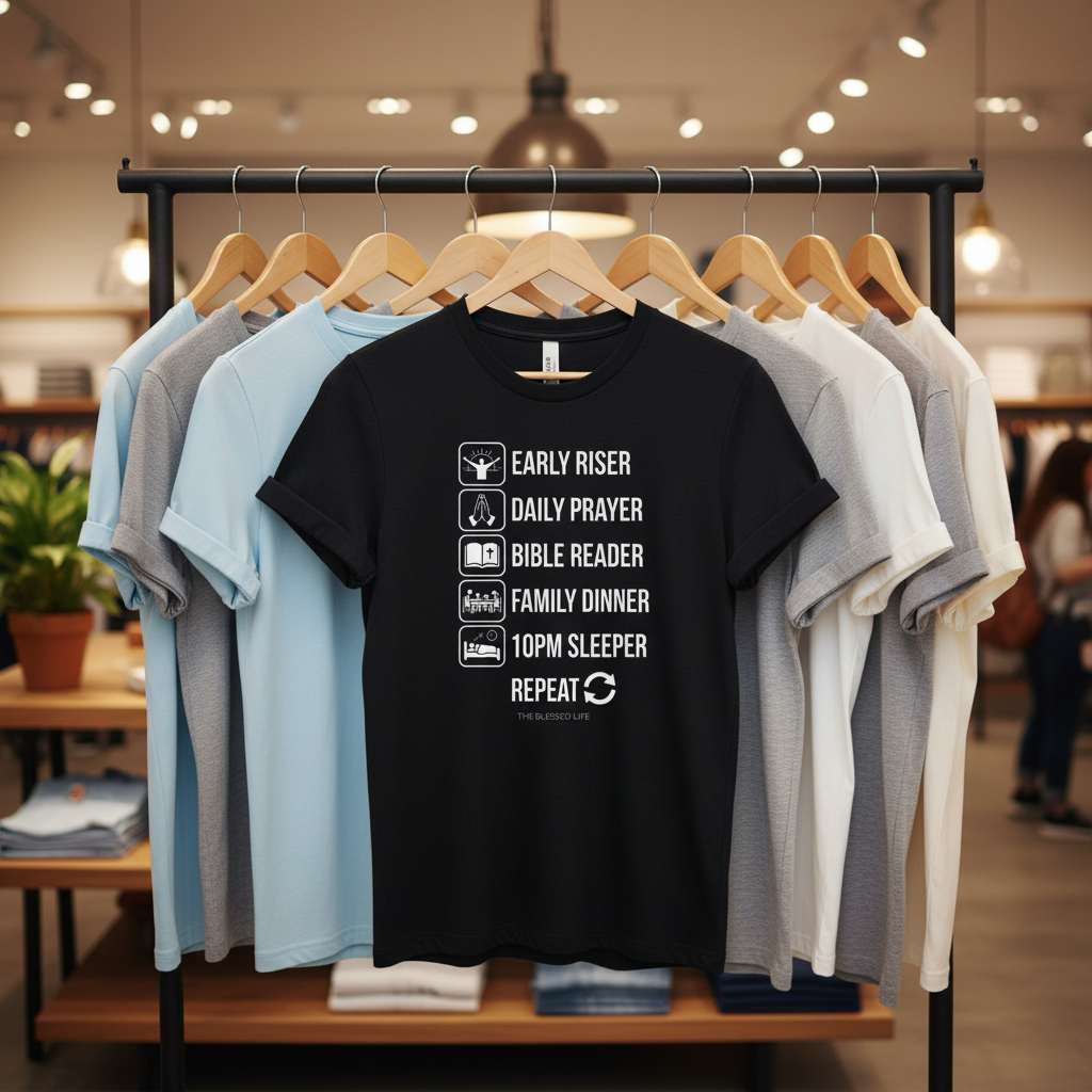 The Blessed Life Routine T-Shirt_boutique_rack