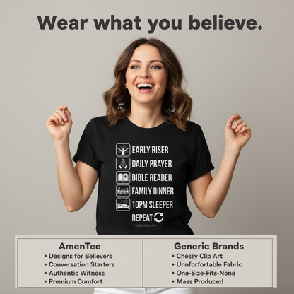 The Blessed Life Routine T-Shirt_product_table