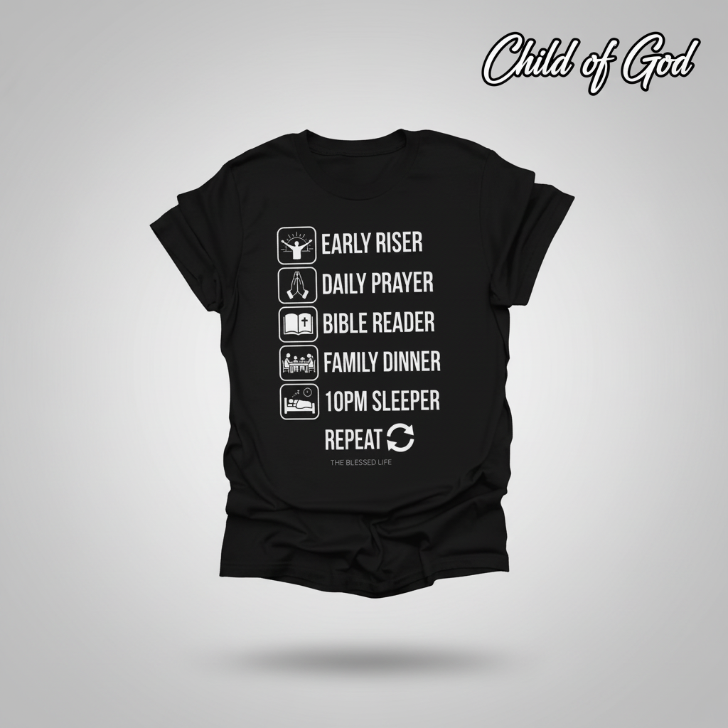 The Blessed Life Routine T-Shirt_3d_float
