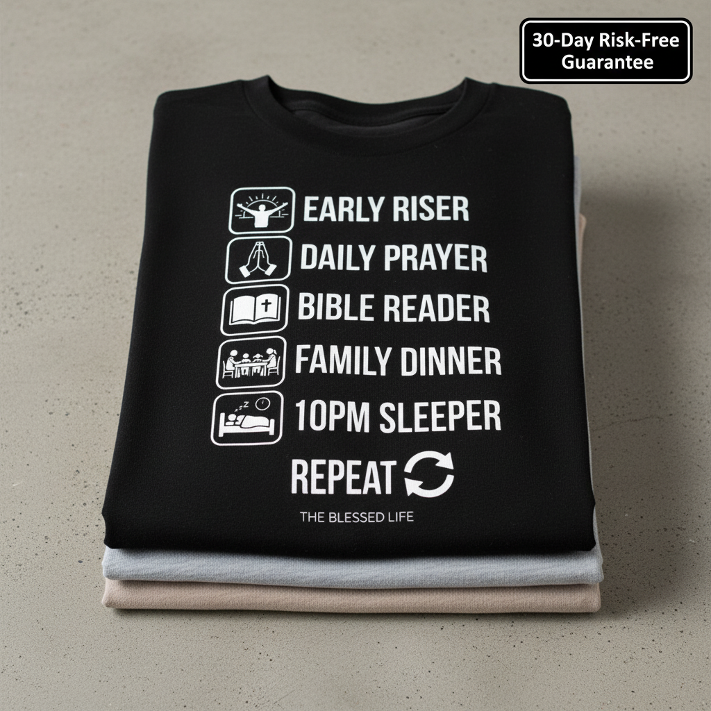 The Blessed Life Routine T-Shirt_stacked_flatlay