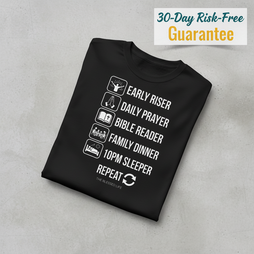 The Blessed Life Routine T-Shirt_fold_tilt
