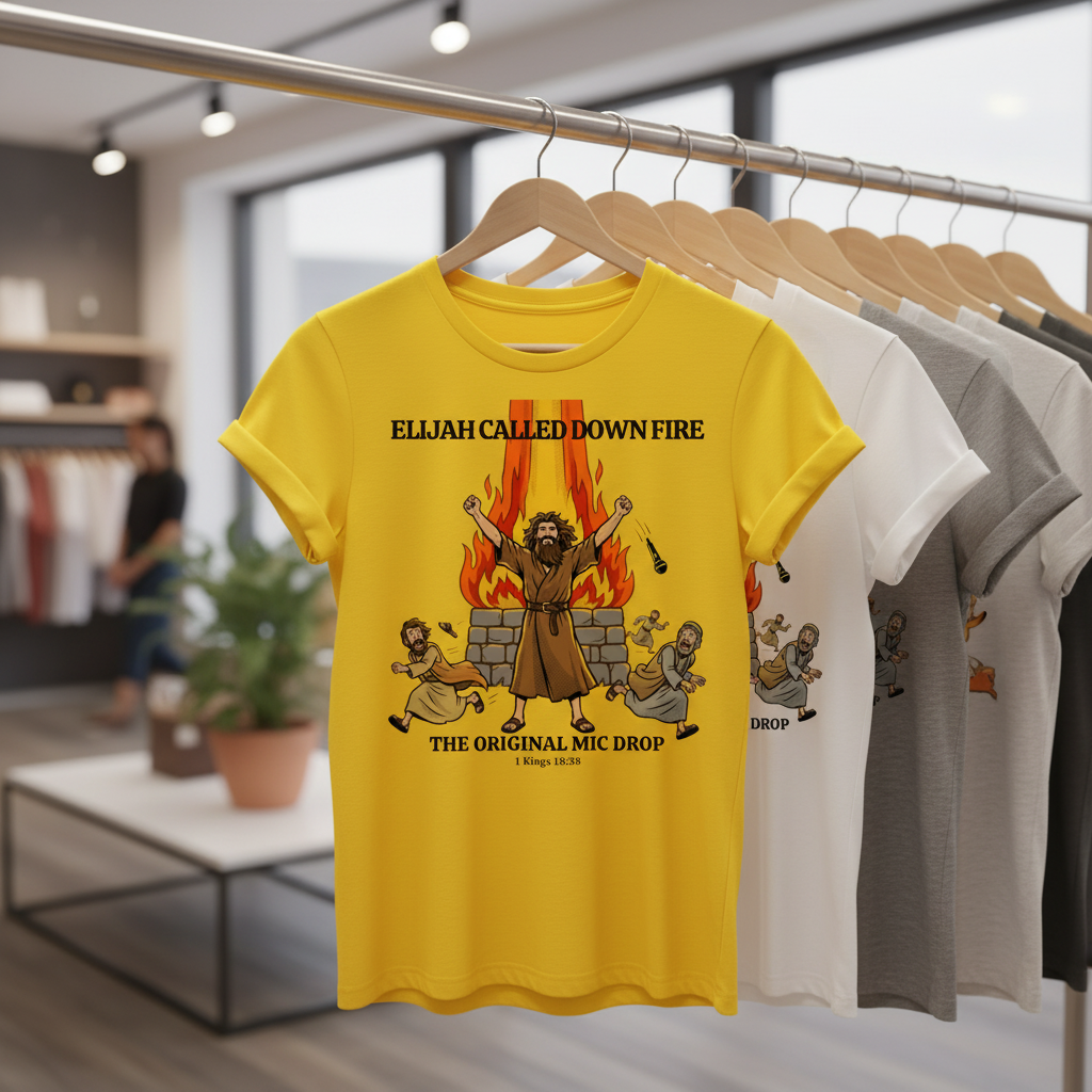 Elijah’s Fire Mic Drop T-Shirt_boutique_rack