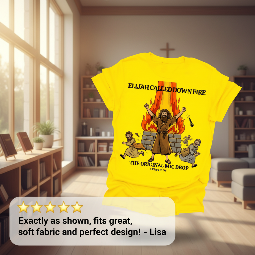 Elijah’s Fire Mic Drop T-Shirt_review_5star