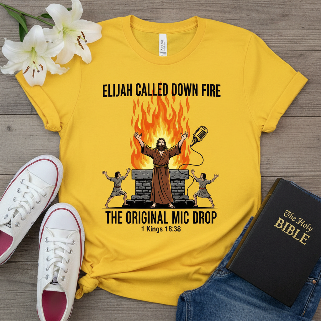 Elijah’s Fire Mic Drop T-Shirt_dual_model_life