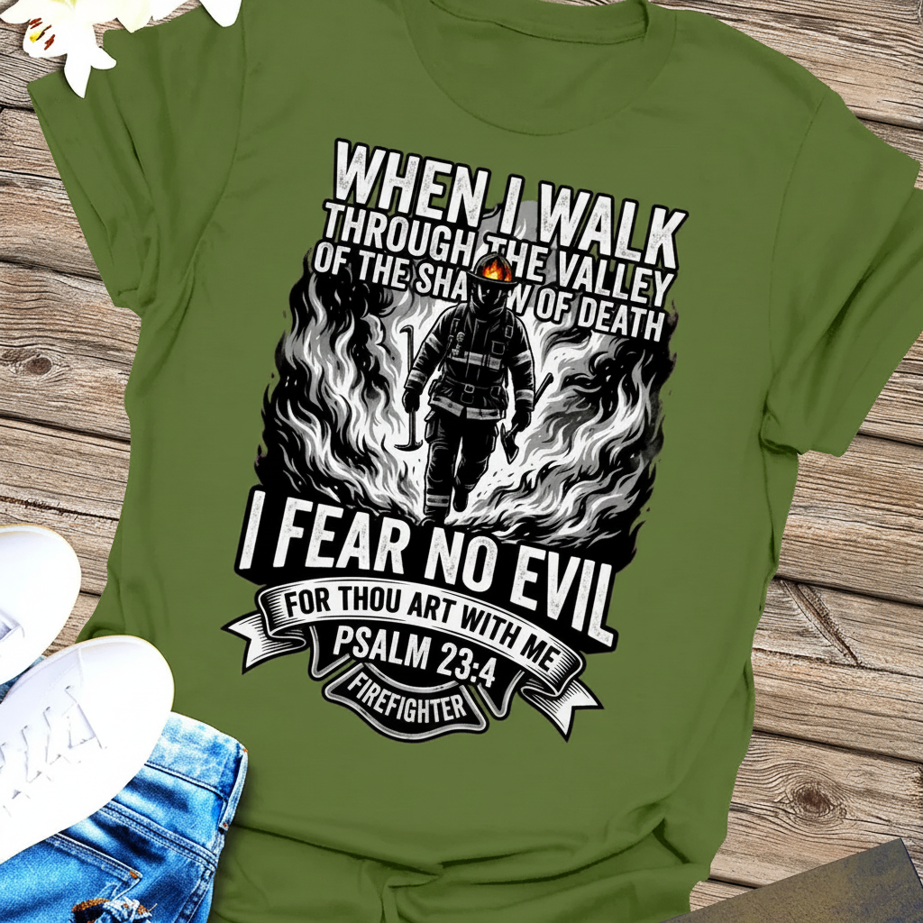 Fear No Evil Firefighter T-Shirt_extreme_za