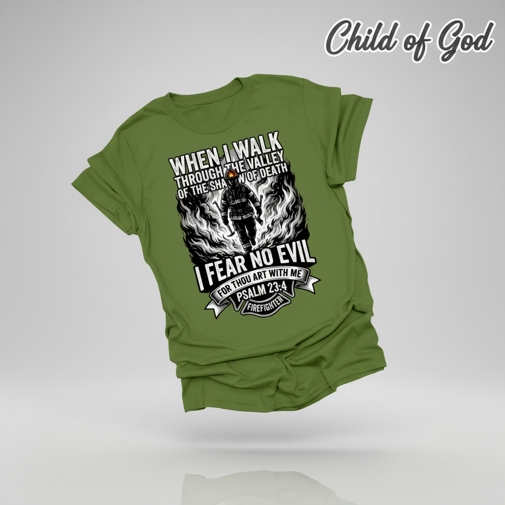 Fear No Evil Firefighter T-Shirt_3d_float