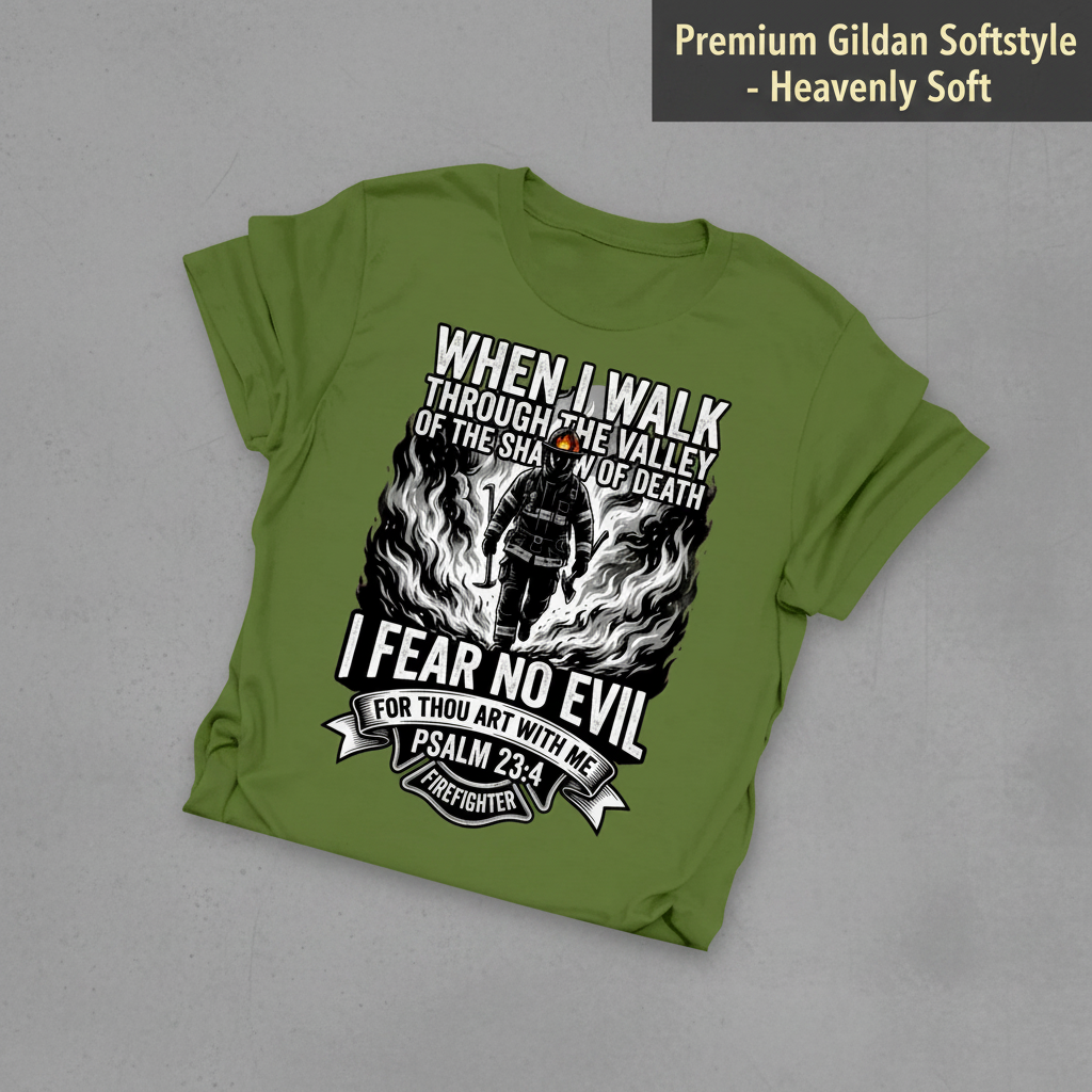 Fear No Evil Firefighter T-Shirt_fold_tilt