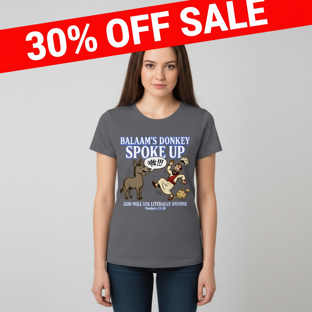 Balaam’s Donkey Spoke Up T-Shirt_triple_model