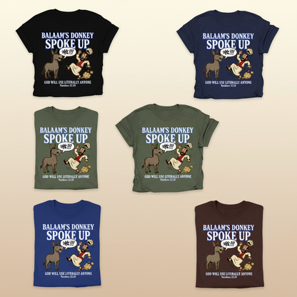 Balaam’s Donkey Spoke Up T-Shirt_6color_grid