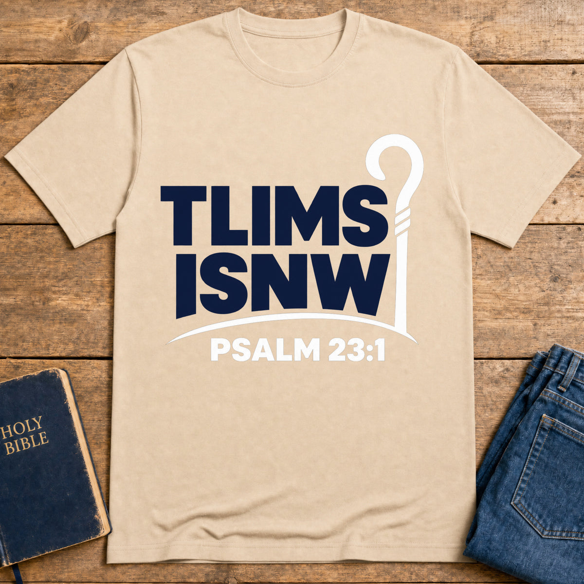 Psalm 23 Shepherd T-Shirt — Natural