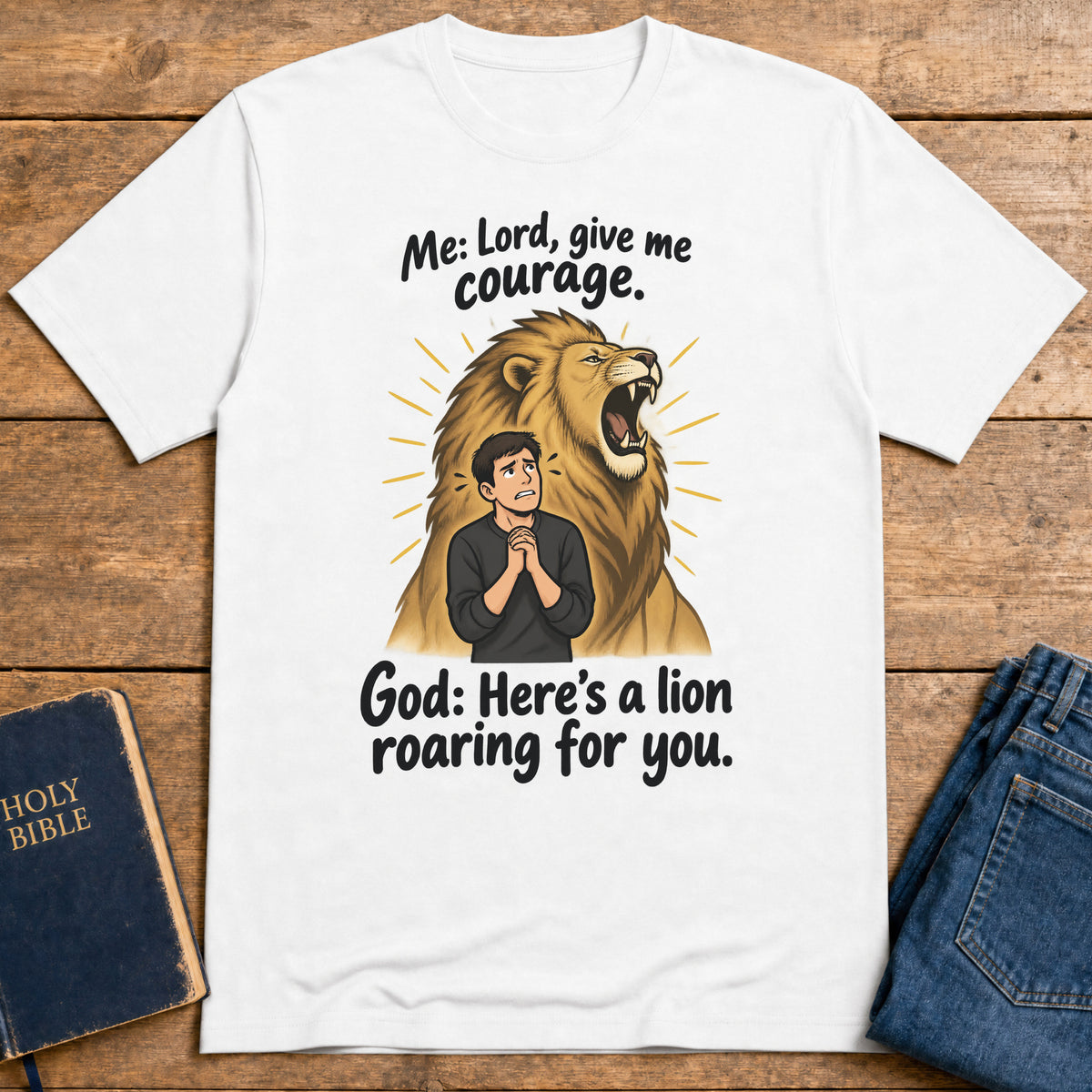 Lion Behind Me T-Shirt — White