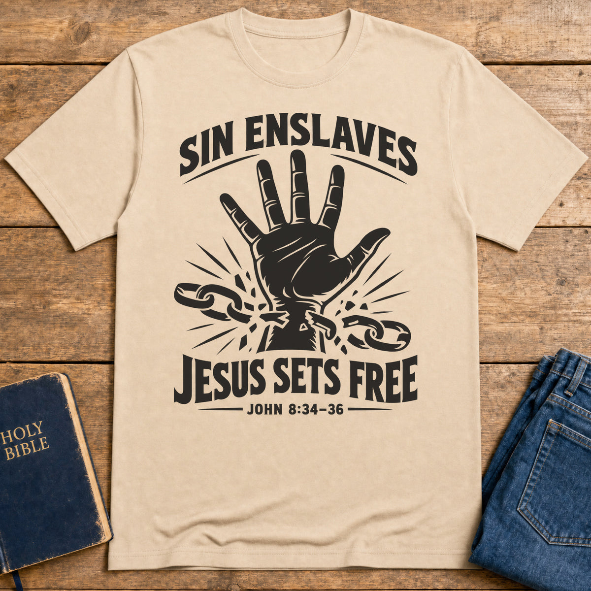 Freedom in Christ T-Shirt — Natural