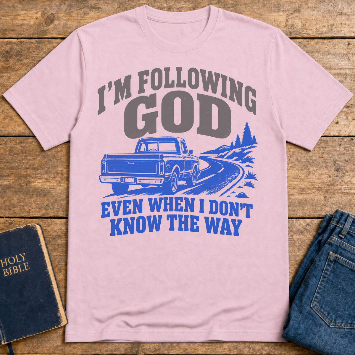 Unmapped Faith T-Shirt — Light Pink
