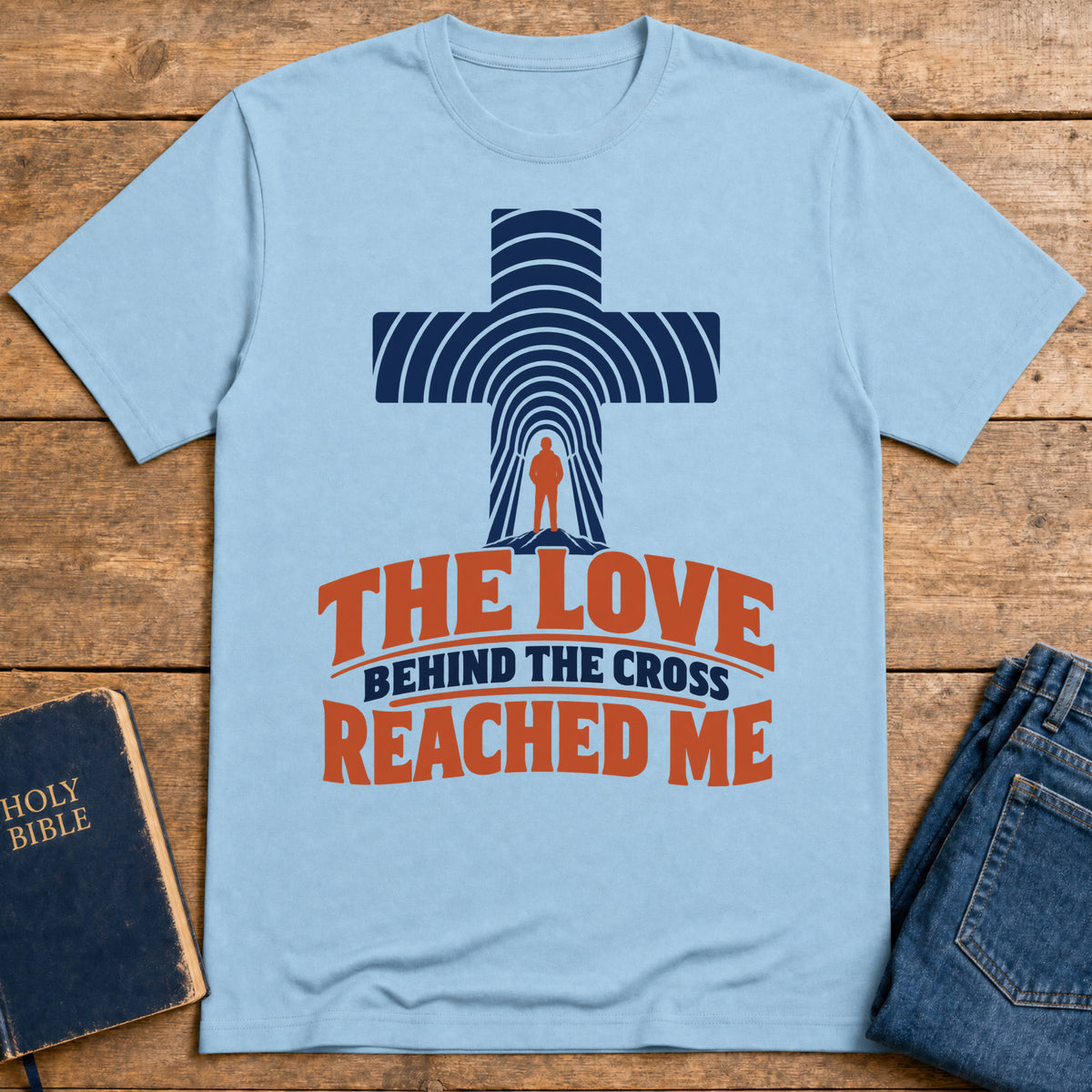 Cross Love T-Shirt — Light Blue