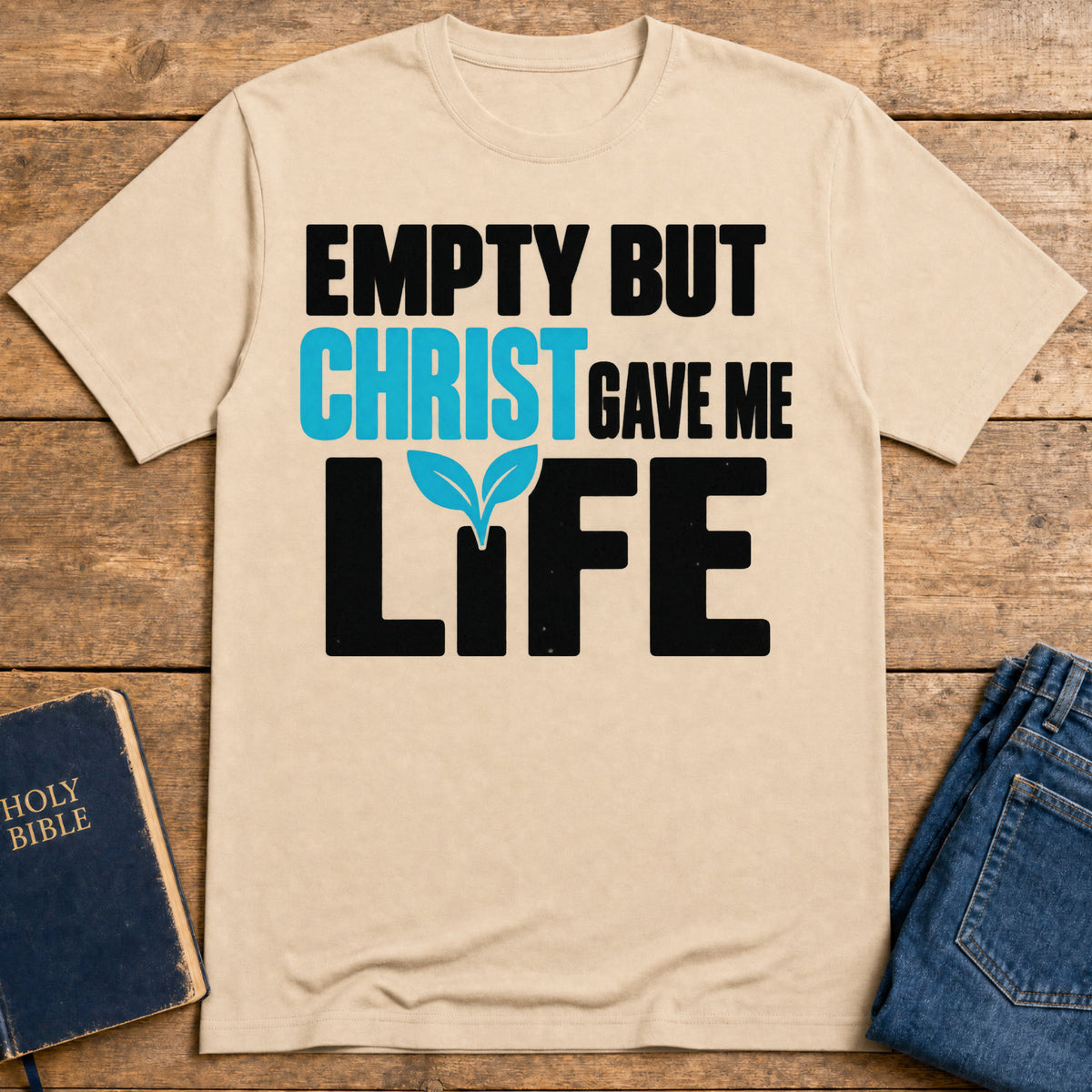 Christ Gives Life T-Shirt — Natural