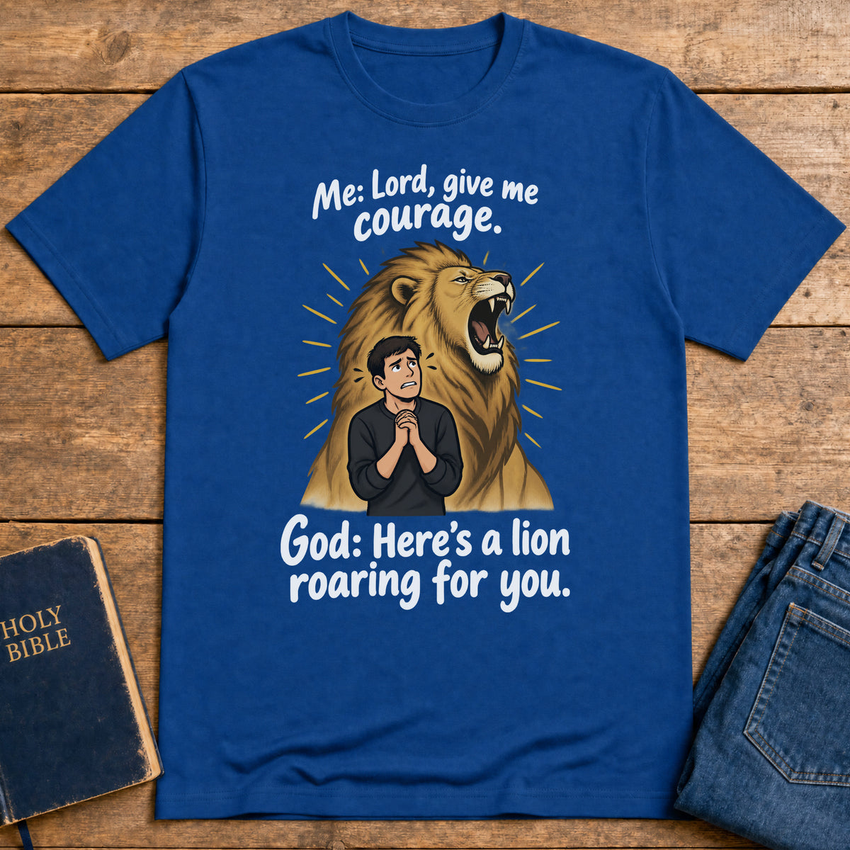 Lion Behind Me T-Shirt — Royal