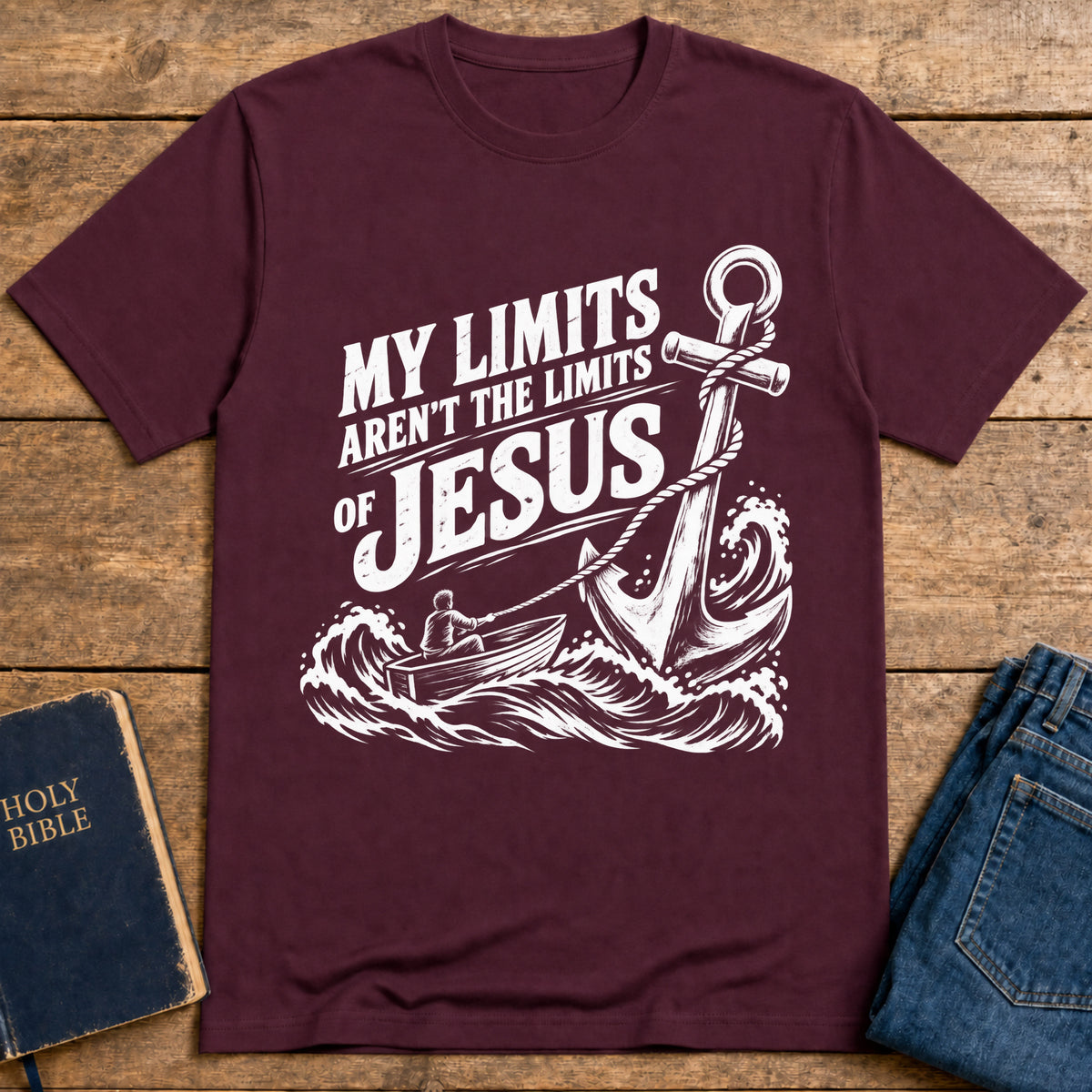 Christ Our Anchor T-Shirt — Maroon