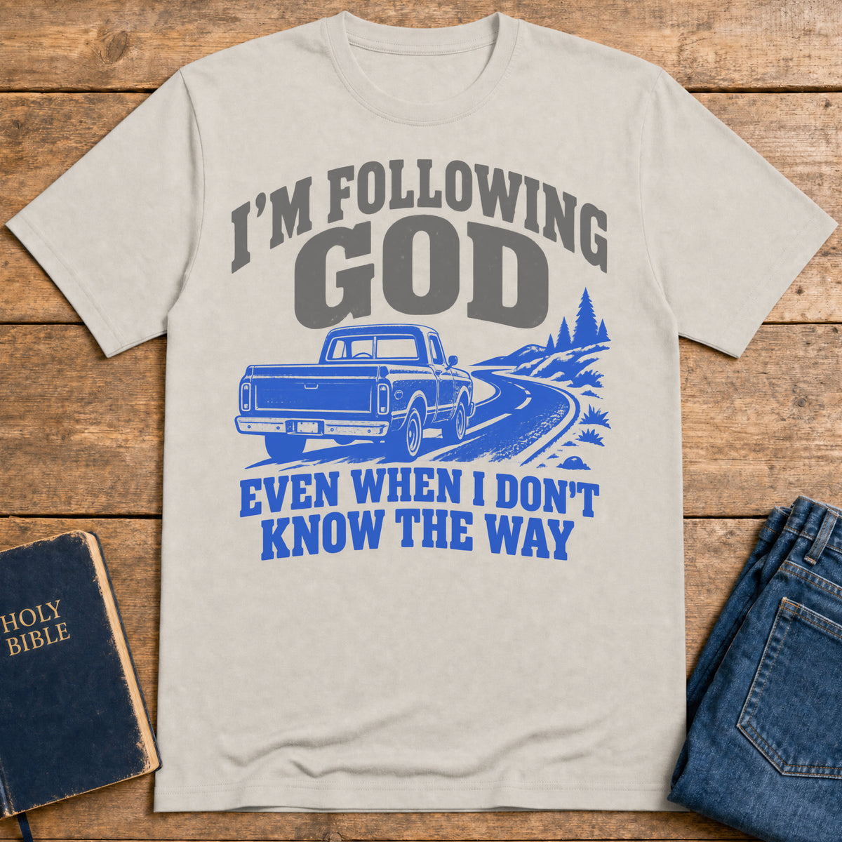 Unmapped Faith T-Shirt — Ice Grey