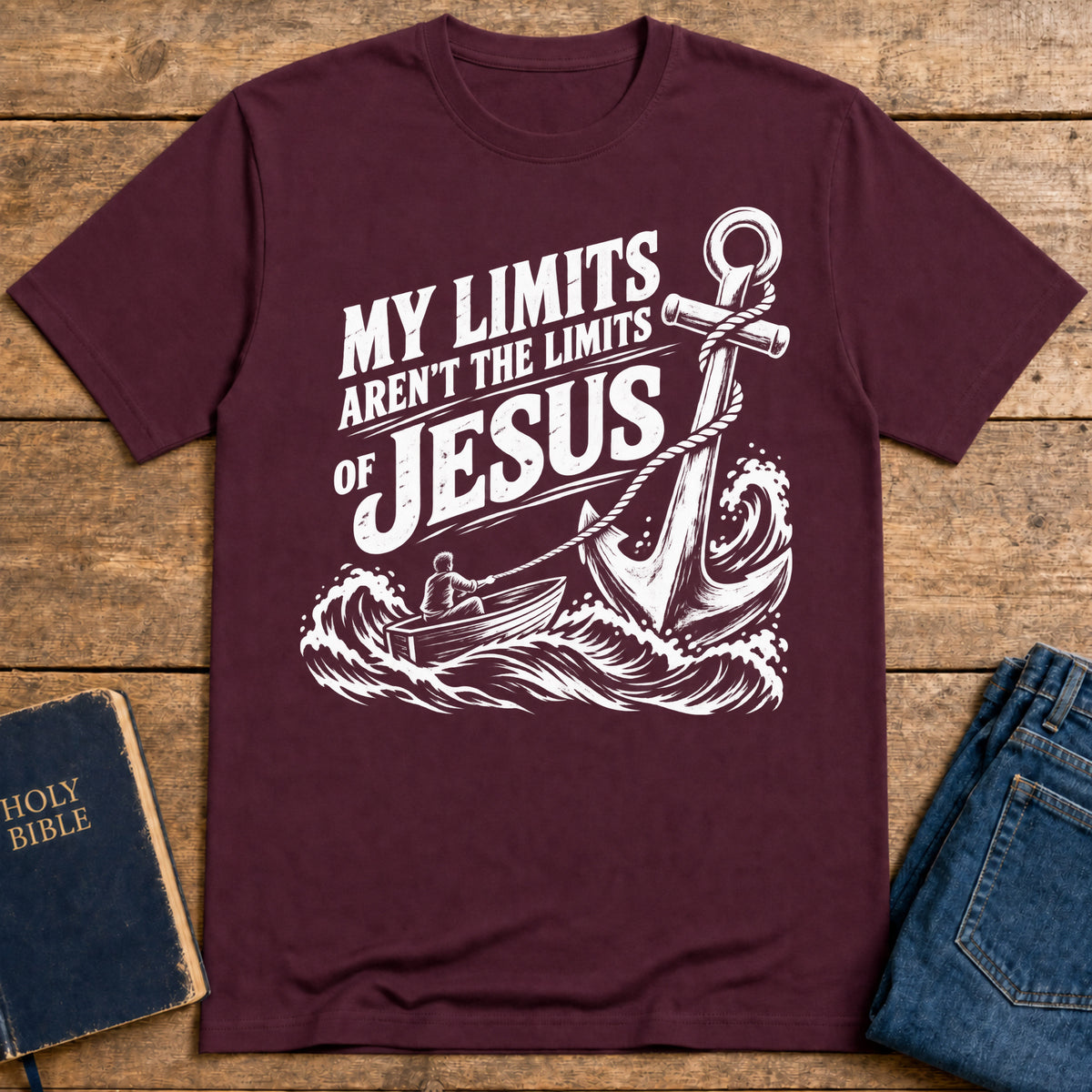 Jesus Beyond Limits T-Shirt — Maroon