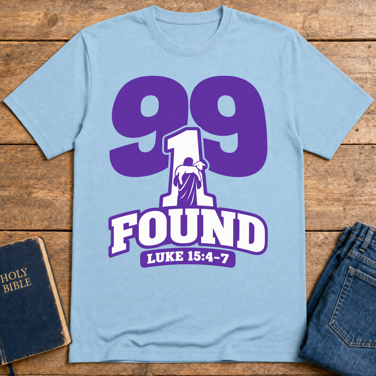 Lost Sheep Found T-Shirt — Light Blue