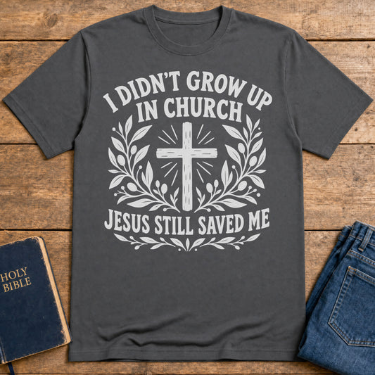 Jesus Saved Me T-Shirt — Charcoal